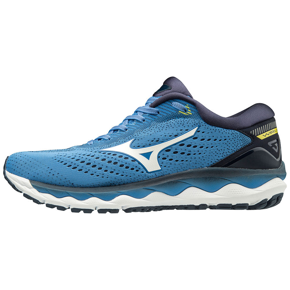 Scarpe Running Mizuno WAVE SKY 3 Uomo - Blu/Bianche/Gialle - 56291-HWUF